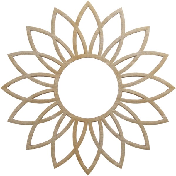 Ekena Millwork Daisy Wood Fretwork Pierced Ceiling Medallion, Hickory, 16"OD x 5 5/8"ID x 1/4"T CMWP16X16X0250DAHI - main